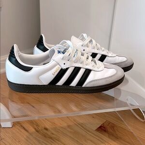 Adidas Samba White and Black Trainers